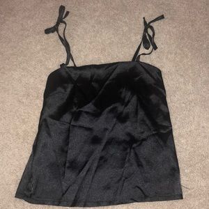 Black Silk Tank Top